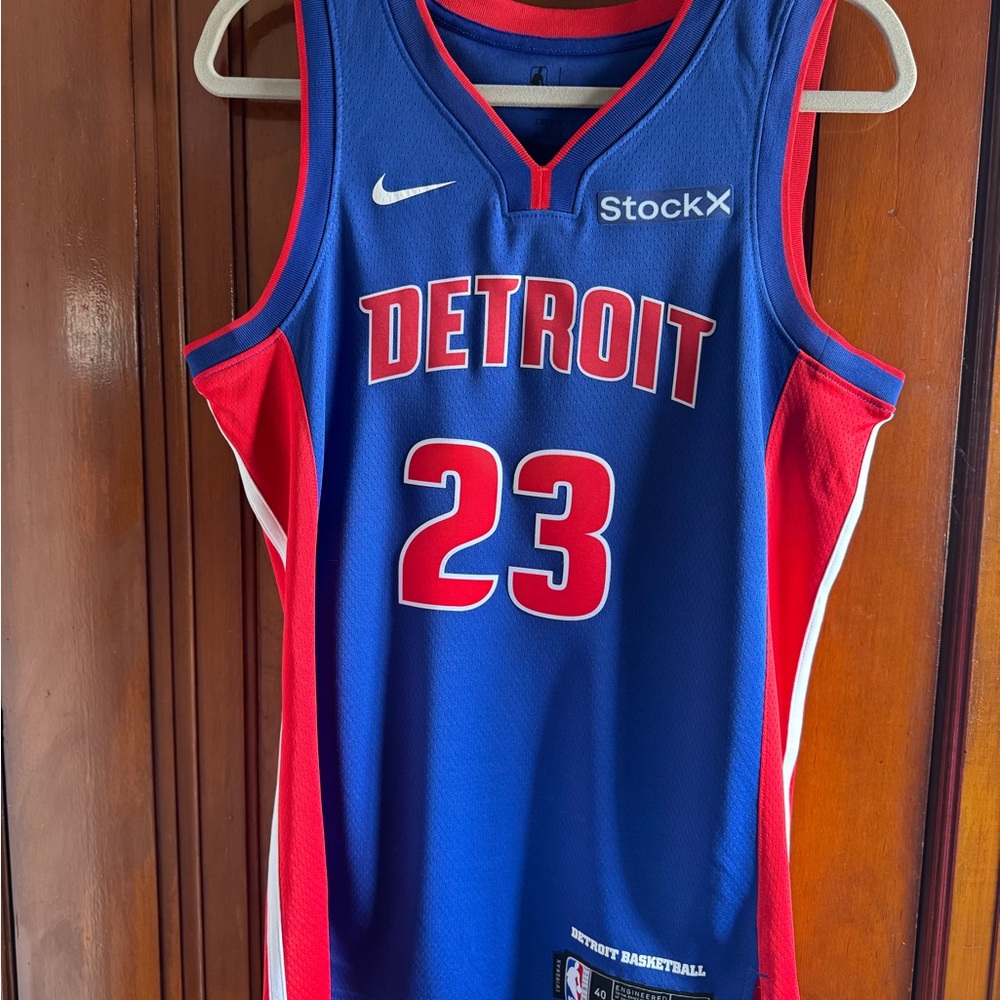Nike Detroit Pistons Basketball Jersey Jaden Ivey 24/25 - Blue and Red